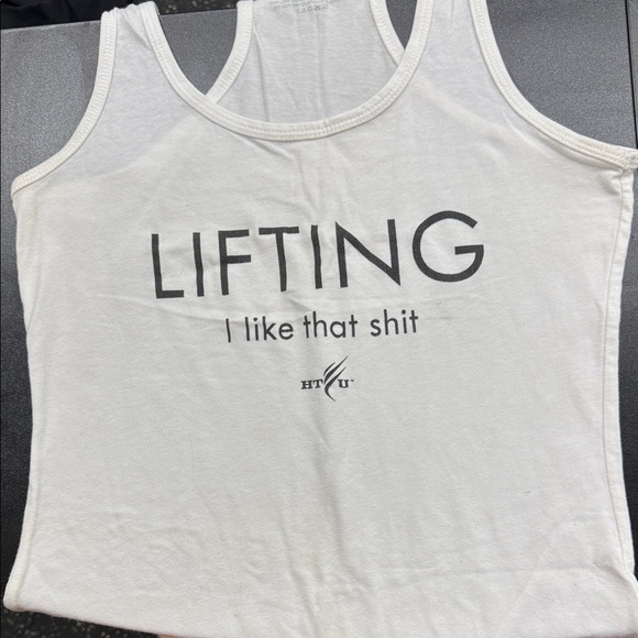 HTFU Lifting CrossFit White Graphic Tank Top - Picture 1 of 1